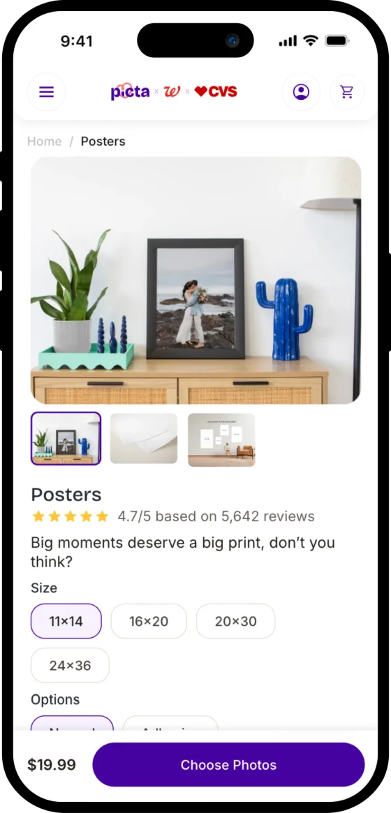 Picta app — Posters product detail